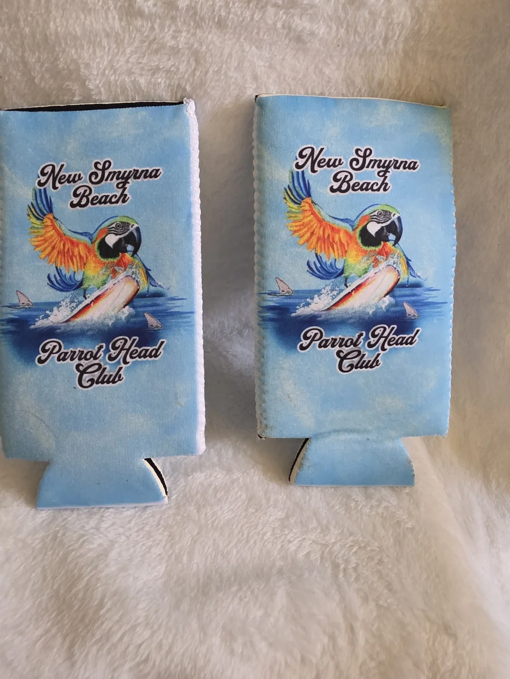 New Smyrna Beach Parrot Head Club Can Coolers - Blue